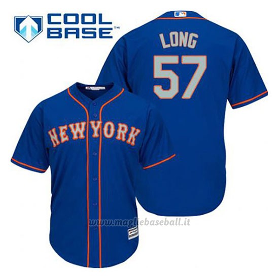 Maglia Baseball Uomo New York Mets Kevin Long 57 Blu Alterner Cool Base